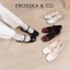 - Giày búp bê nữ ballet core mũi vuông, quai ngang phối khóa cao 2.5cm - EL084