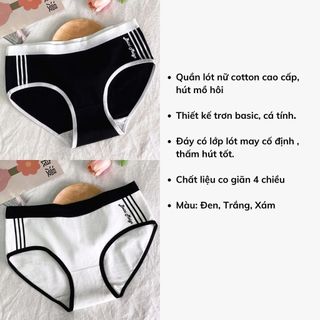 COMBO 3 Quần lót nữ cotton cao cấp ôm trọn vòng 3 đáy quần kháng khuẩn họa tiết sọc DEVARI L520