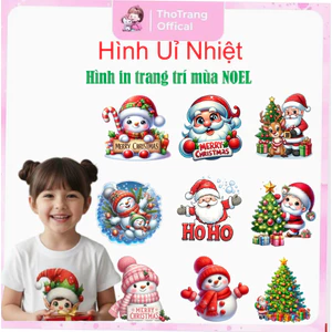 Hình ủi nhiệt quần áo mẫu TRANG TRÍ ÁO QUẦN MÙA NOEL nhiều mẫu,nhiều size, ủi tại nhà bằng bàn ủi