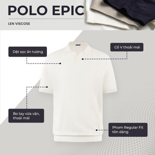 Áo polo nam dệt kim cao cấp EPIC, BST QUIET STRENGTH, thanh lịch, sang trọng - POLOMANOR