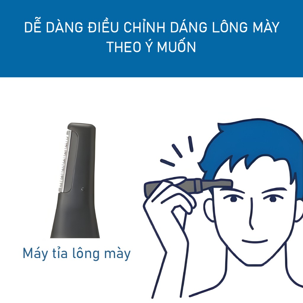 Máy Tỉa Lông Mày & Mũi 4in1 Tích Hợp 2 Đầu Lưỡi Dao & 2 Đầu Lược Chải Giúp Cắt Tỉa Lông Mày Vào Form