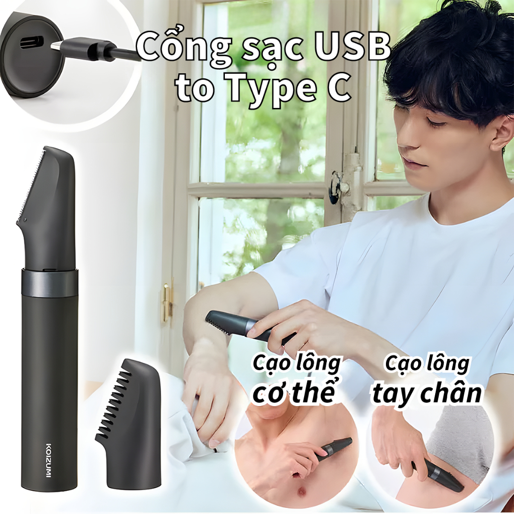 Máy Tỉa Lông Toàn Thân Thiết Kế Nhỏ Gọn Tiện Lợi Dễ Mang Theo Giúp Tỉa Lông Gọn Gàng Nhanh Chóng