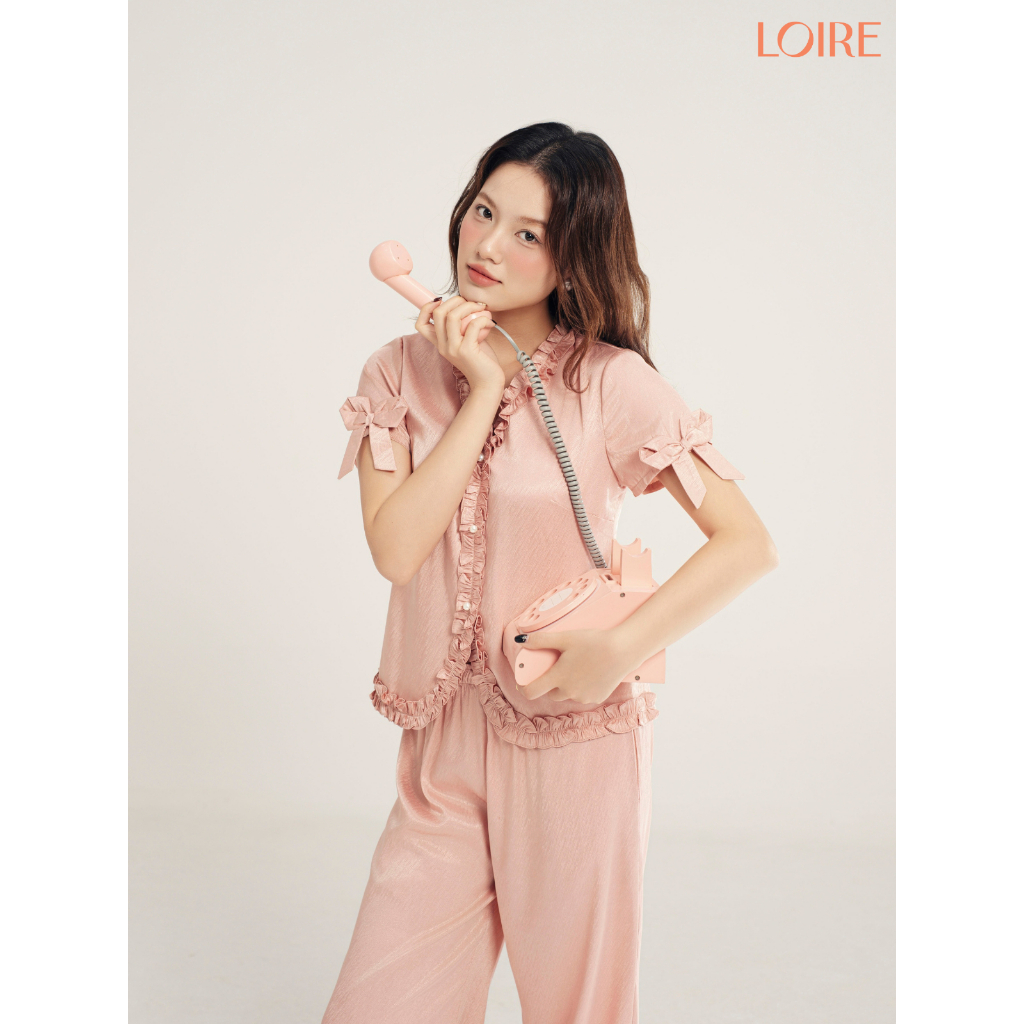 [YÊN&YÊU]Đồ Ngủ Nữ Loire FDMN250320  Lụa Vân Gỗ Tay Ngắn Quần Dài Mặc Nhà Cao Cấp