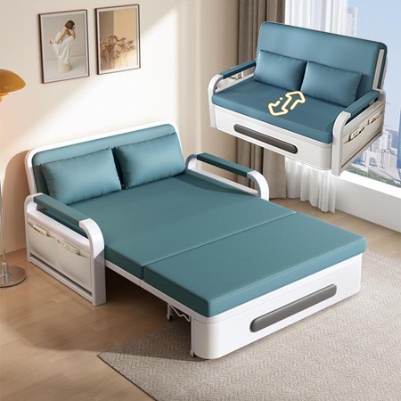 Sofa giường thông minh có ngăn chứa đồ, giường sofa gấp gọn bọc vải nano cao cấp hàng nhập khẩu ( Tặng kèm 2 gối )