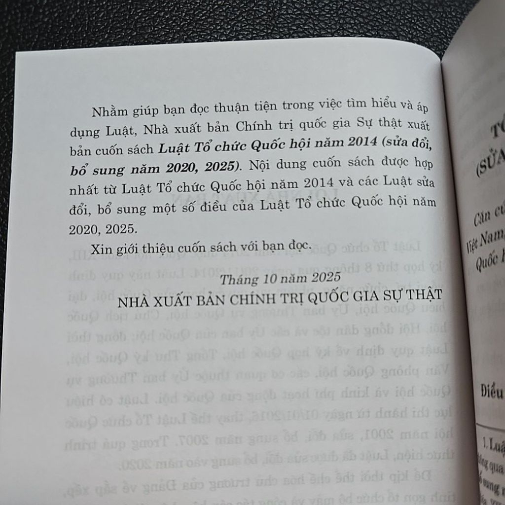 Sách - Luật tổ chức quốc hội năm  (NXB Chính trị quốc gia Sự thật)
