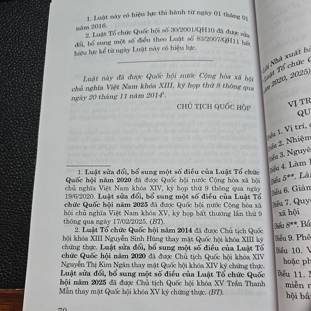 Sách - Luật tổ chức quốc hội năm  (NXB Chính trị quốc gia Sự thật)