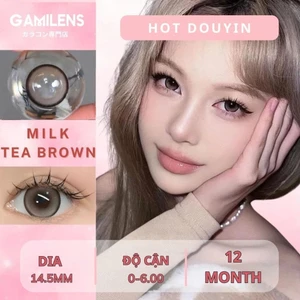 Kính áp tròng MILK TEA BROWN 14.5mm 12 Tháng HOT DOUYIN Gamilens