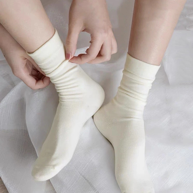 [Peinn]Set 5 Đôi Tất Cổ Cao, Vớ Cổ Cao Nữ Vải Cotton Co Giãn Mềm Mại Hàn Quốc S2