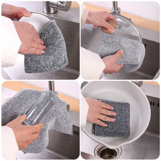 Combo 10 Khăn lau chén đĩa, lau tay đa năng - chất liệu sợi than tre mềm mịn, siêu thấm hút