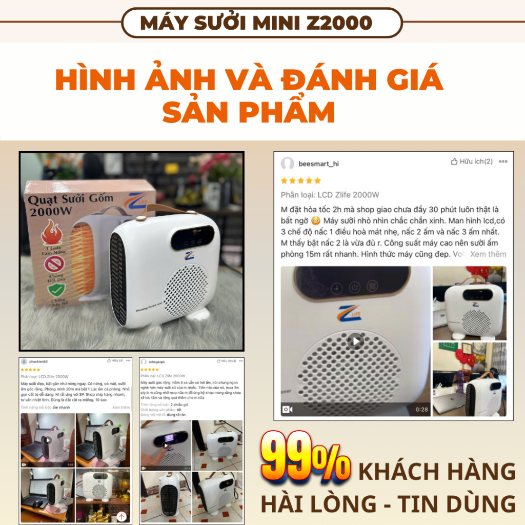 Quạt Sưởi Gốm Zlife 2000w, Máy Sưởi Ấm Tắm Cho Bé Sơ Sinh Làm Nóng Nhanh Không Bị Khô Da Khô Mũi