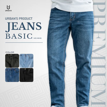 Quần Jean nam URBAN Co Giãn, dáng basic Slim không ôm ,Không Bai Xù, Bền Màu Trẻ Trung NO.1606