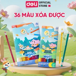 Bút Chì Màu Xóa Được 12/18/24/36 Màu Deli Màu Sắc Tươi Sáng Sống Động Chất Liệu Cao Cấp An Toàn Cho Bé Thỏa Sức Sáng Tạo