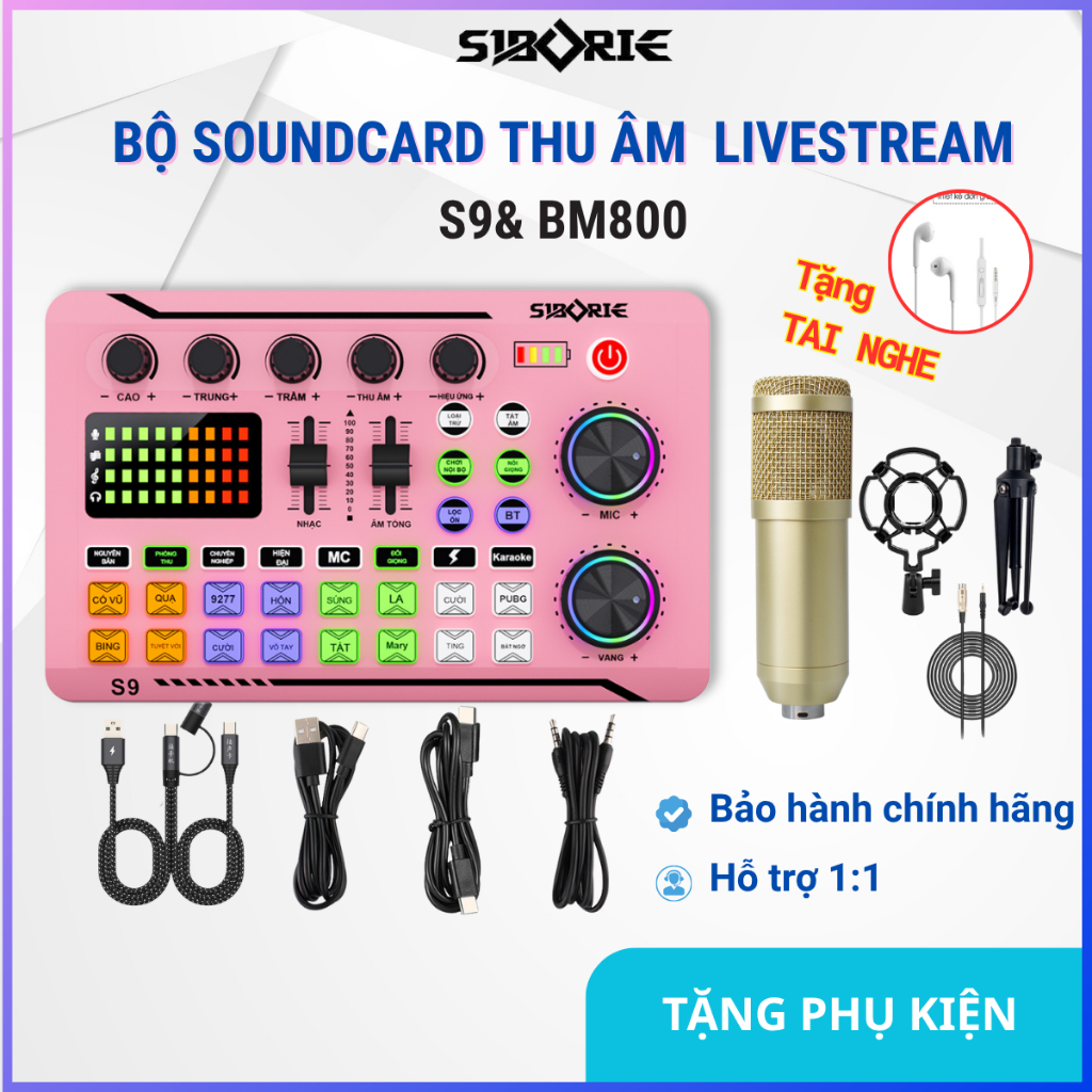 Bộ Hát Karaoke Livestream S9 + Mic BM800 Chính Hãng - Sound Card Hát ...