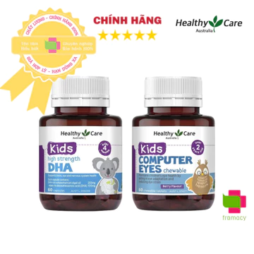 Viên uống bổ sung DHA Healthy Care Kid’s High DHA, Úc (60 viên) bổ sung omega-3 cho trí não bé từ 4 tháng tuối