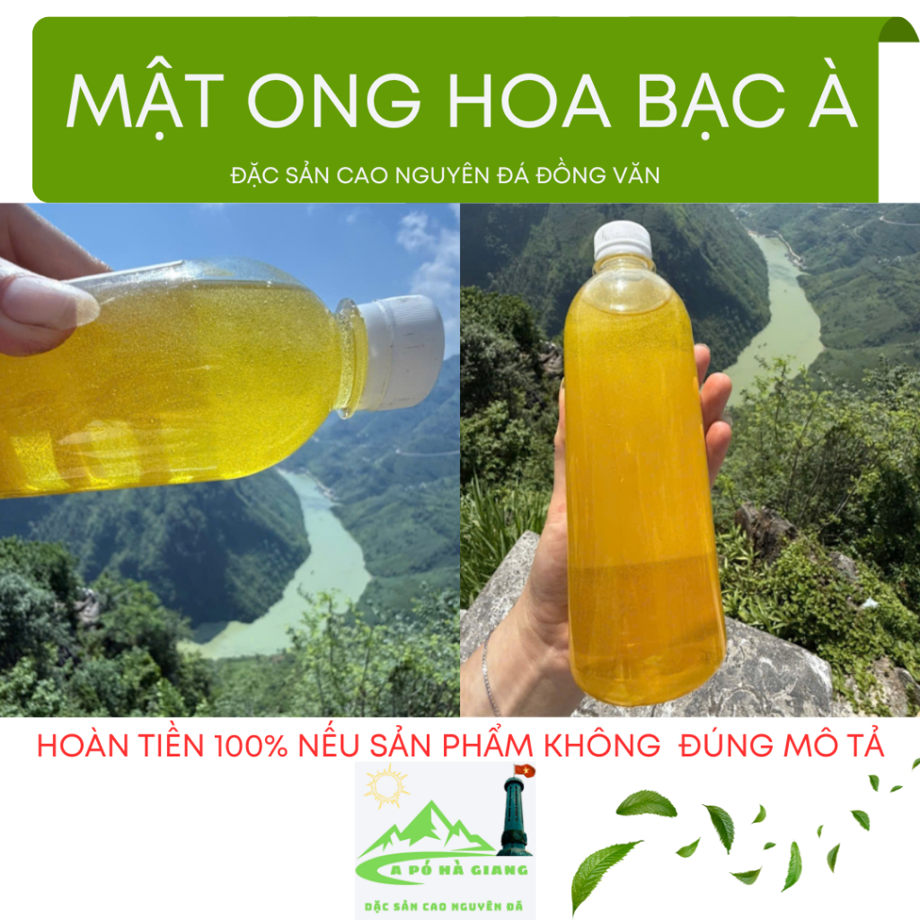 Mật ong bạc hà nguyên chất Hà Giang A Giàng, mật ong hoa bạc hà nguyên chất khai thác tự nhiên đặc sản cao nguyên đá