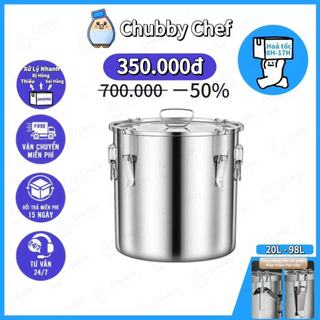 Nồi Giữ Nhiệt inox Cao cấp Chubby Chef  20L/32L/48L/70L/95L dùng được mọi loại bếp An toàn sức khỏe