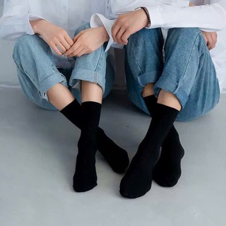 Combo 10 Đôi Tất/Vớ Trắng Cổ Cao Unisex Co Giãn Tốt, Mũi May Không Gồ, Chất Cotton Mềm Mịn