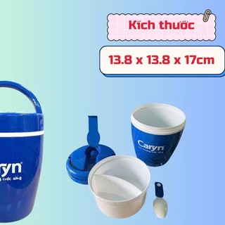 cặp lồng nhựa đựng cơm 2 lớp 3  - Kích thước 13,8x13,8x17cm