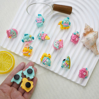 Set 14 Sticker, Charm 3D chủ đề Môi dày bãi biển 14 DIY gắn Dép Sục, Cá Sấu JB-87 Mita