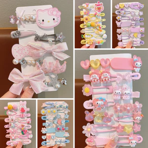 Set kẹp tóc cho bé gái Kuromi phong cách Hàn Quốc nhiều chi tiết xinh xắn dễ thương