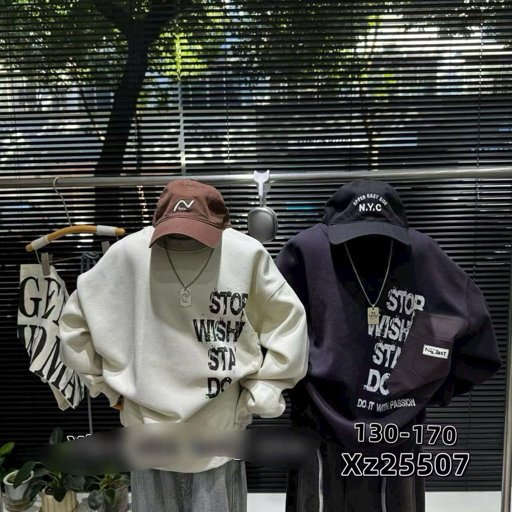 Áo sweater thu đông áo nỉ trẻ em 30-55kg hàng QC cao cấp