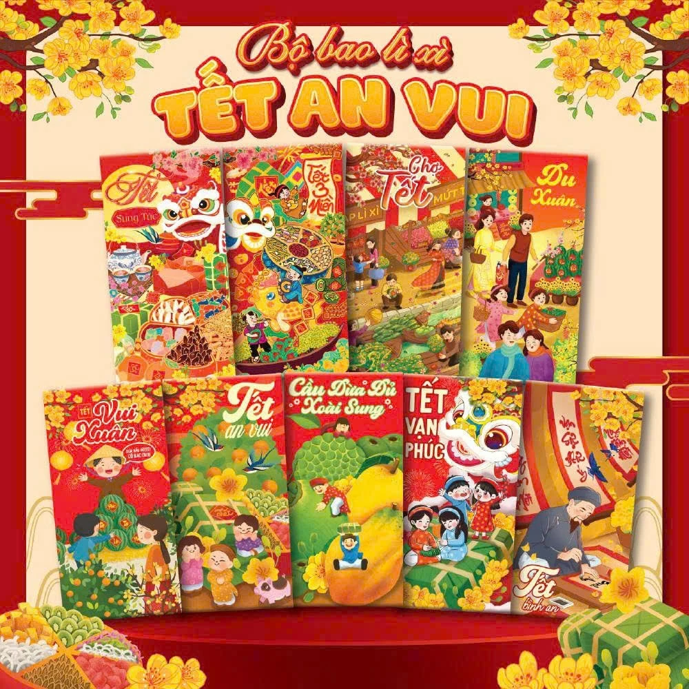 [100 Mẫu] Bao Lì Xì Truyền Thống 2026 - Giấy 150gsm Chất Lượng Cao -D16m x R8cm. Phù Hợp Mọi Mệnh Gi