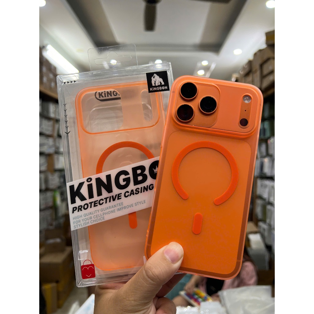 Ốp Lưng iPhone KiNGBON Nhám Mờ Hỗ Trợ Sạc Không Dây cho iPhone 17Pro Max/17Pro/16ProMax/15Pro Max