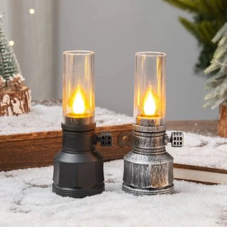 Đèn Dầu Điện Bàn Thờ Dùng Pin LED Giả Lửa Phong Thủy, Đèn Thờ Mini Ánh Sáng Ấm Áp, An Toàn Tiết Kiệm