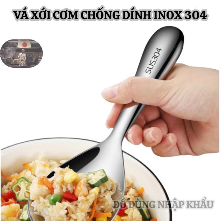 Vá xới cơm POYZ chống dính chất liệu Inox 304 sáng bóng hàng xuất Nhật