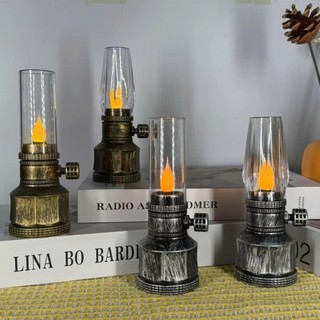 Đèn Dầu Điện Bàn Thờ Dùng Pin LED Giả Lửa Phong Thủy, Đèn Thờ Mini Ánh Sáng Ấm Áp, An Toàn Tiết Kiệm