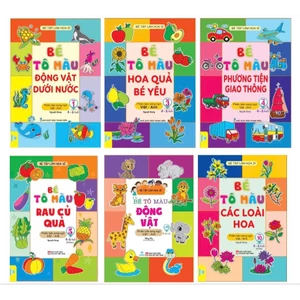 Sách - Bộ 6 cuốn Bé tập làm họa sĩ - Bé tô màu (Song ngữ Anh Viết) - ndbooks