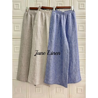 [JUNE LINEN] Quần dài ống rộng 36cm cho nữ, chất Linen tưng washed, lưng thun. QD10