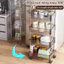 Xe Đẩy 2/3/4 Tầng Kệ Nhựa Trong Suốt Có Bánh Xe đẩy Ăn Nhẹ Đẹp Kệ Bảo Quản Suốt Nhiều Tầng