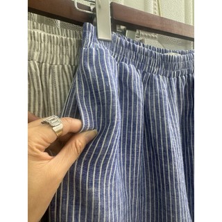 [JUNE LINEN] Quần dài ống rộng 36cm cho nữ, chất Linen tưng washed, lưng thun. QD10