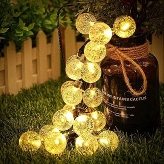 Dây Đèn Led Pha Lê Bi Bọt 10M 25 -30 Bóng Chống Nước | Decor Phòng Ngủ Ban Công Quán Cafe
