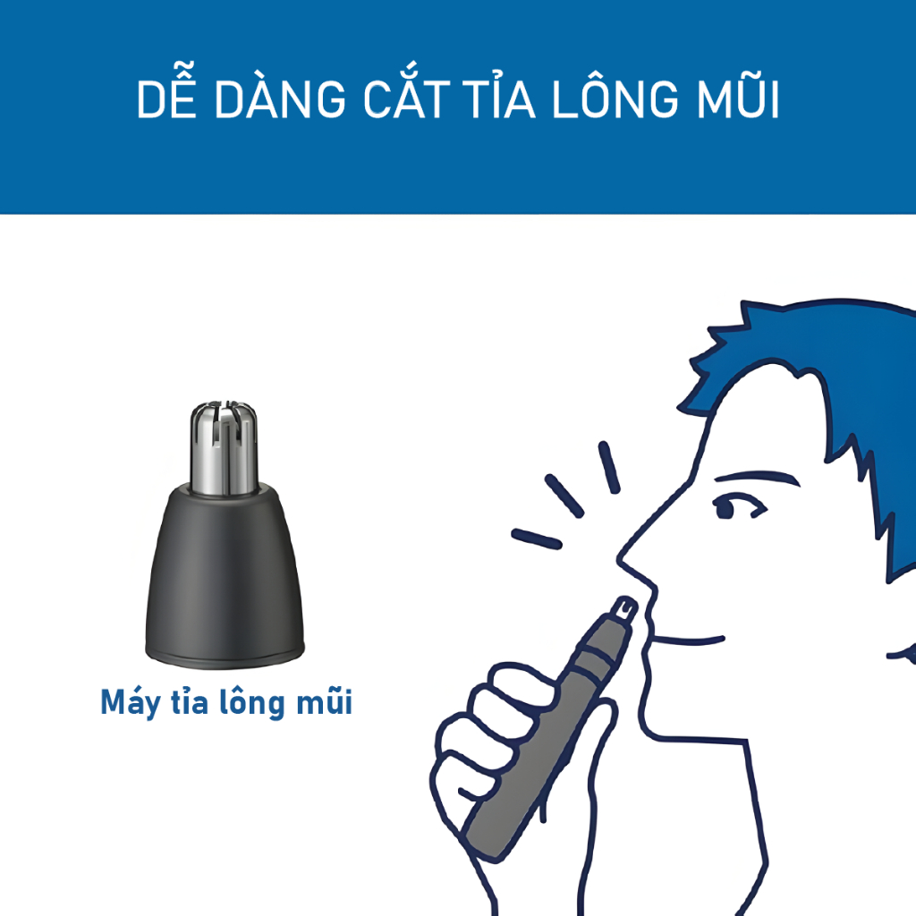 Máy Cạo Lông 3in1 Với Thiết Kế Tiện Lợi 3 Đầu Thay Thế Để Cạo Râu /Tỉa Lông Mũi /Cạo Lông Tay Chân