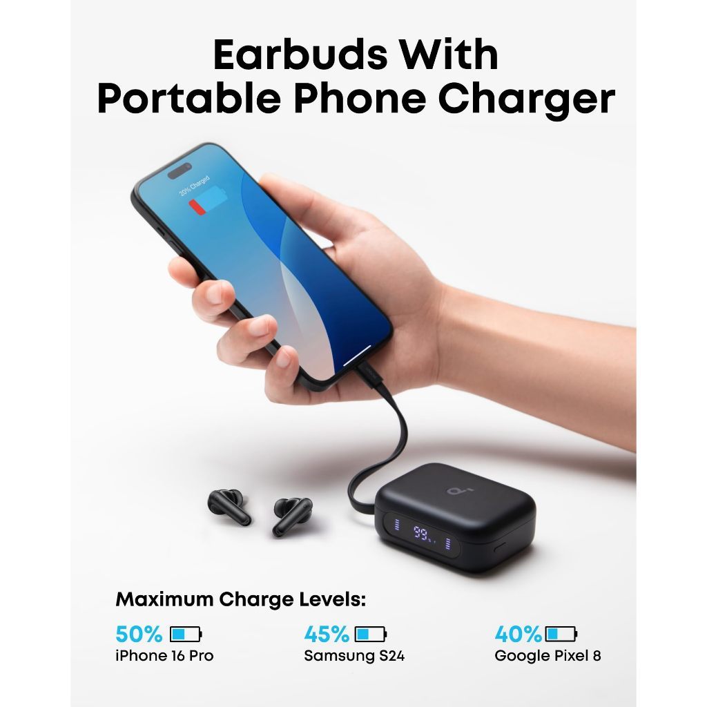 Tai nghe bluetooth soundcore P41i chống ồn chủ động, tích hợp cáp USB-C có thể sạc điện thoại | BigBuy360 - bigbuy360.vn