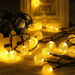 Dây Đèn Led Pha Lê Bi Bọt 10M 25 -30 Bóng Chống Nước | Decor Phòng Ngủ Ban Công Quán Cafe