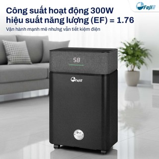 Máy hút ẩm Block nhập khẩu FUJIE HM-916ED Loại bỏ ẩm ướt 16l/ngày, Kết nối wifi, lọc không khí