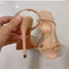 Sandal Mũi Vuông Hở Gót Màu Nude Cao 7-9cm(N.hg)