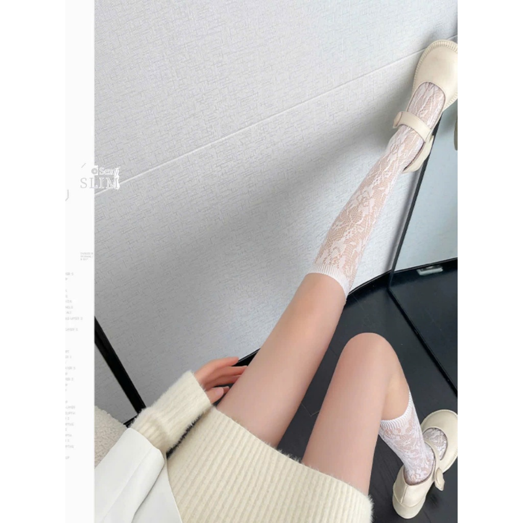 Tất ren bắp chân nữ Ulzzang Hàn Quốc DANDAL – Tất hoa ren thời trang phối boots, giày Mary Jane, giày búp bê siêu xinh