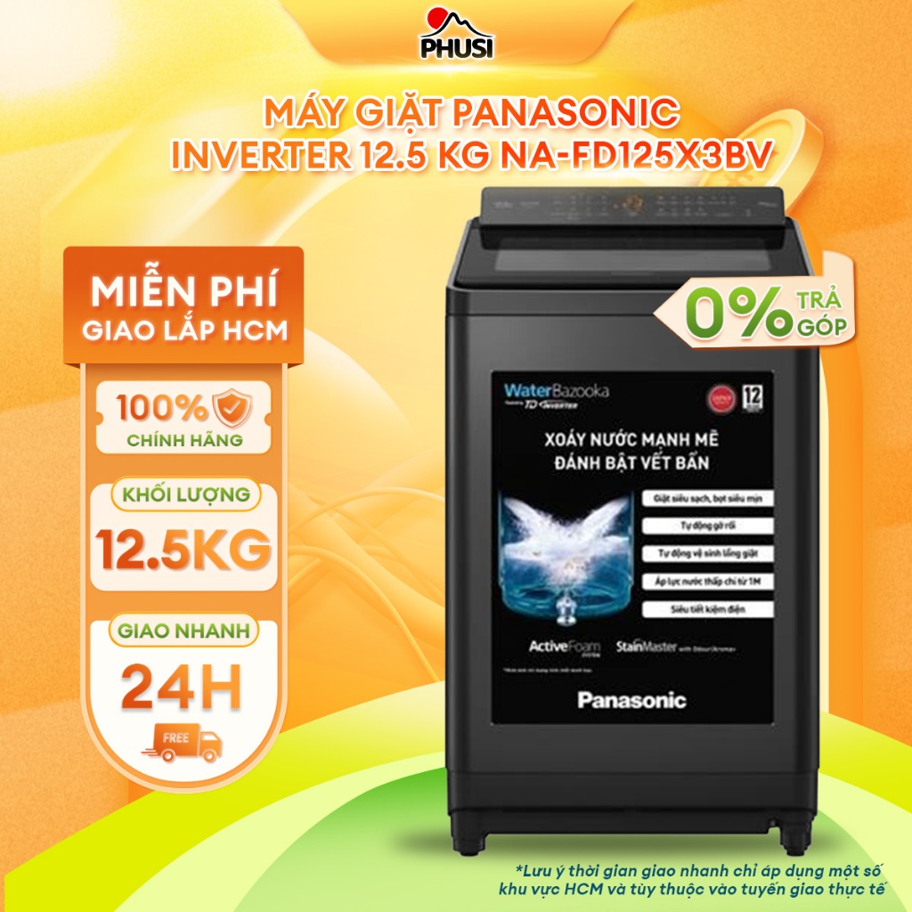 NA-FD125X3BV [GIAO LẮP MIỄN PHÍ HCM] Máy Giặt Panasonic Inverter 12.5 Kg NA-FD125X3BV - CHÍNH HÃNG