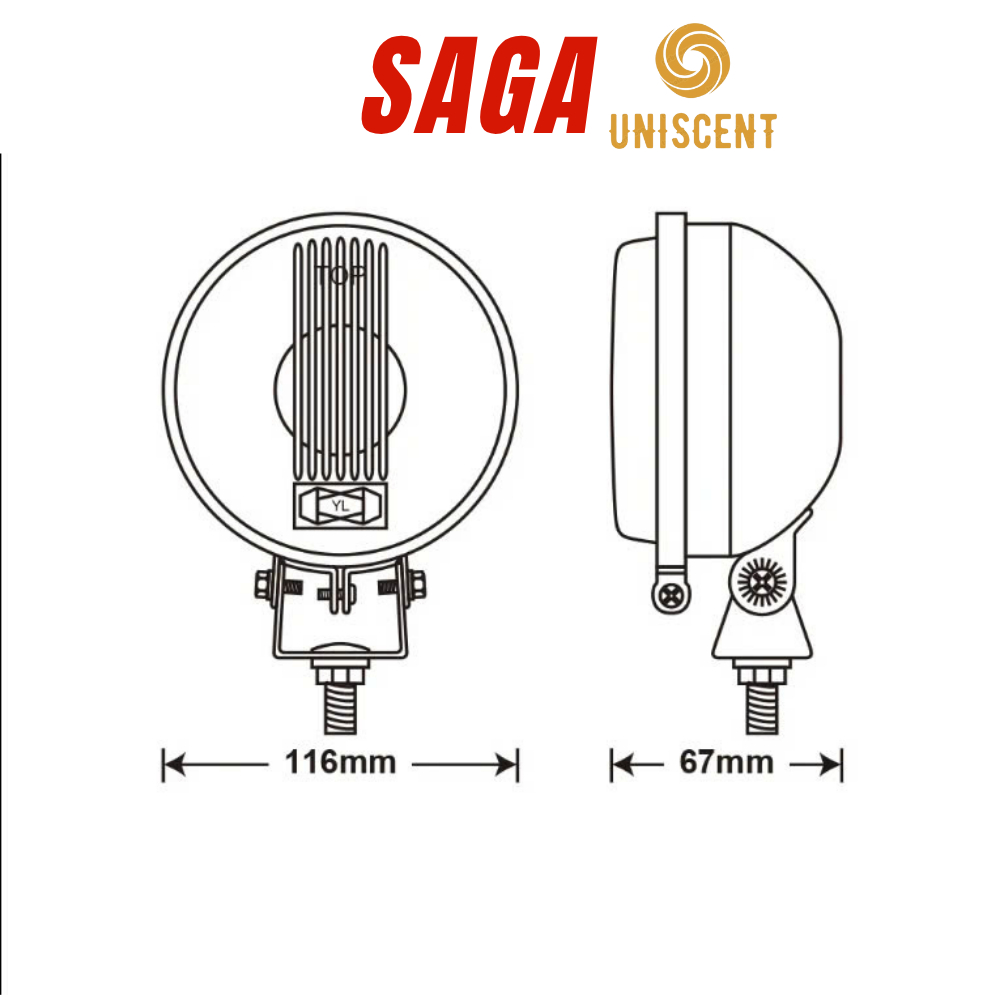 Đèn Gầm 3A/ Đèn Trợ Sáng 3A Inox/ Đèn Phá Sương Cho Ô Tô/ Xe Tải/ Đèn tròn 3A SAGA H3/ 12V/24V