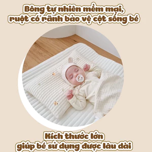Gối đầu cho bé, gối khổ dài Monona , bảo vệ cột sống bé,ruột tháo rời dễ vệ sinh
