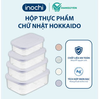 Hộp thực phẩm chữ nhật Hokkaido Inochi - kháng khuẩn ion bạc, chịu nhiệt cao, bảo quản thực phẩm tươi ngon