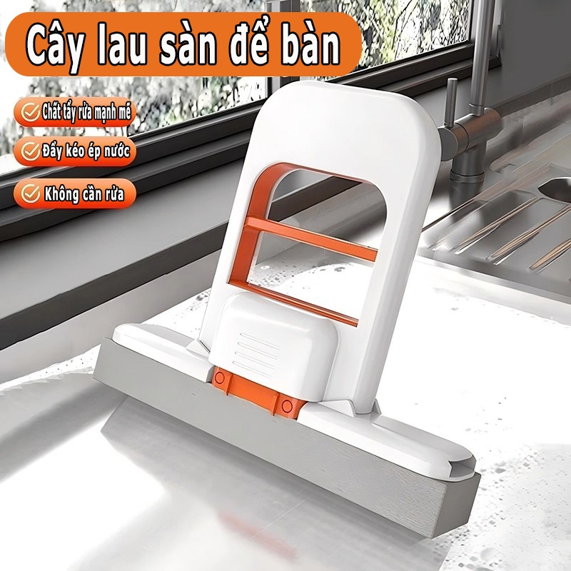 Cây Lau Đa Năng Tự Vắt Thông Minh Chổi Lau Bàn Bếp Mini Lau Phòng Tắm Kính Xe Hơi Bóp Tay Tiện Dụng】