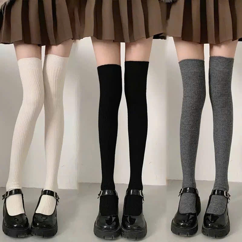 Tất cao cổ nữ Basic Hàn Quốc Dáng dài & ngắn dễ mix đồ phối giày cực xinh, giữ ấm, thời trang 3 màu basic hottrend