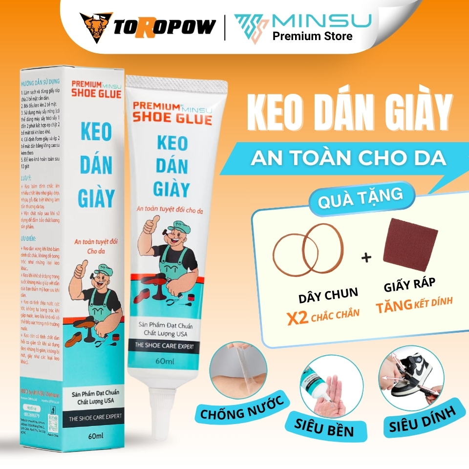Keo Dán Giày Siêu Dính Trong Suốt Chính Hãng MINSU M2522 Chuyên Dụng Cho Giày Dép Da Thể Thao