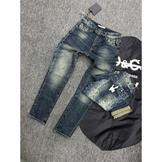 Quần jean nam wash loang phối hoạ tiết cổ điển cao cấp – form slim tôn dáng, phong cách thời trang Âu Mỹ