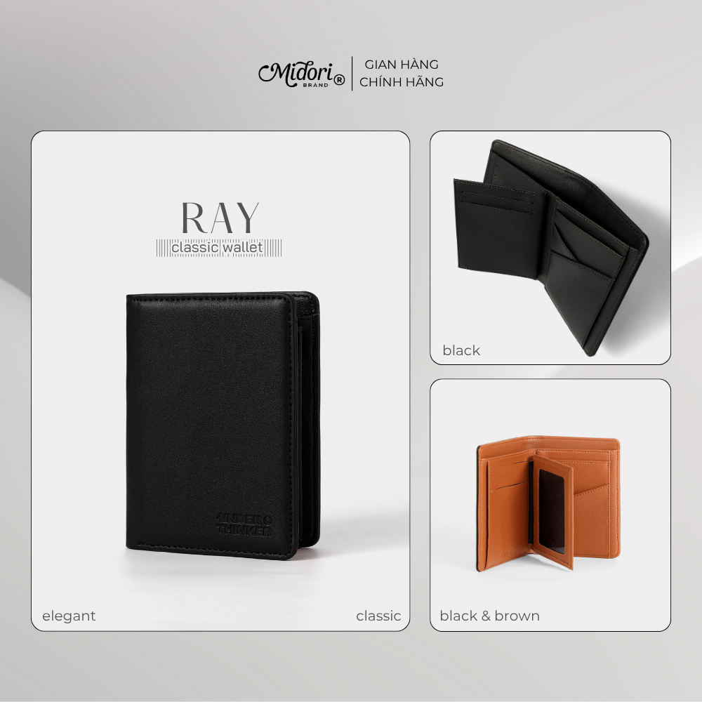 Ví Da Đứng RAY Basic Bóp Cầm Tay Nam Nữ Đựng Tiền Thẻ Nhiều Ngăn | M STUDIO